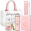 Thenshop 6 Pcs Mother's Day Christian Gift Set for Women Faith, Inspirational Religious Gifts for Women, Catholic Christmas Birthday Gifts for Women Friends, Mother, Sister, Wife(Pink,Bible)