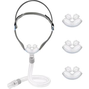Comfort CPAP Nasal Pillow Mask, Replacement Frame System with Headgear, FSA HSA Eligible, Includes Small, Medium, Large Cushions, Soft, Secure Seal to Reduce Pressure Points and Minimize Leaks