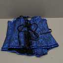 SZIVYSHI Corset Tops for Women, Bustier Shapewear Lingerie, Lace Waist Push Up Bodysuit (X-Large, Black and Blue)