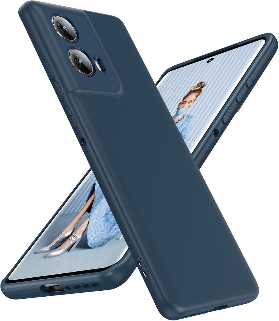 LeYi for Moto-Edge-2024 Case: Motorola Edge 2024 Phone Case with Soft Liquid Silicone Shockproof, Slim & Anti-Scratch Phone Case for Motorola Edge 2024, Blue