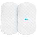 Bassinet Mattress Pad Cover 30" x 18" Fit for Halo BassiNest Swivel/Flex/Glide/Premiere & Luxe Series Sleeper, Waterproof Bassinet Mattress Protector Quilted Bassinet Sheets 2 Pack