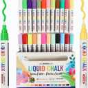 Chalk Markers, 24 Color Liquid Chalk Marker, Erasable Washable Bold Vivid Reversible Tip for Blackboard Chalkboard Window Poster Markers