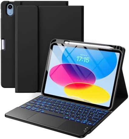 Amazon.com: Harvopu Compatible for iPad 11th 10th Generation Case with Keyboard, Folio Cover with Pencil Holder, Multi-Touch Trackpad, 7 Color Backlit, Detachable Keyboard for iPad (A16) 11th/10th Gen (Black) : Electronics