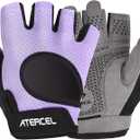 ATERCEL Weight Lifting Gloves Full Palm Protection, Workout Gloves for Gym, Cycling, Exercise, Breathable, Super Lightweight for Men and Women(Violet, M)