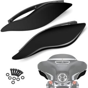 PBYMT Side Wings Air Deflectors, Fairing Side Wing Windshield, Black Adjustable Wind Deflectors Compatible for 2014-2024 Harley Electra Glide Street Glide Tri Glide Ultra Limited Fairing Side Shield