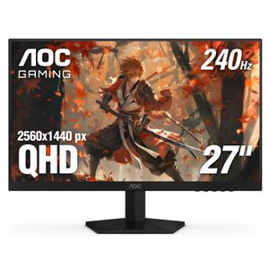 AOC 27 Inch QHD Gaming Monitor 240Hz 0.3ms, Overclock 260Hz, IPS, 2560x1440, G-Sync Compatible, HDR Ready, DisplayPort 1.4 HDMI 2.0, VESA Mount, 3-Year Zero-Bright-Dot, Q27G41ZE