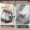 ADBIU Under Sink Organizer, 2 Pack 2 Tier Expandable Height (13.2" - 17.2") Pull out Kitchen Bathroom Cabinet Organizers and Storage Shelf
