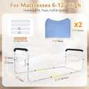 Double Bed Rail for Adjustable Beds, Dual Side Safety Rails with U-Shaped Bar, Under Mattress Support Handrail for Elderly, Seniors, and Hospital Use – Fits Twin, Full, Queen Beds
