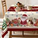 Hexagram Christmas Tablecloth Rectangle 60 x 84 Inch, Christmas Table Cloth, Snowman Tablecloth Winter Xmas Santa Tablecloths for Kitchen Dining Decor