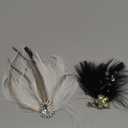 Chmier Bridal 1920s Flapper Feather Hair Clip Pin Crystal White Feather Roaring 20s Headpiece Prom Party Festival Hair Jewelry for Women