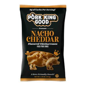 Pork King Good Nacho Cheddar Pork Rinds (Chicharrones) (4 Pack) Snacks (1.75 Ounce (Pack of 4))