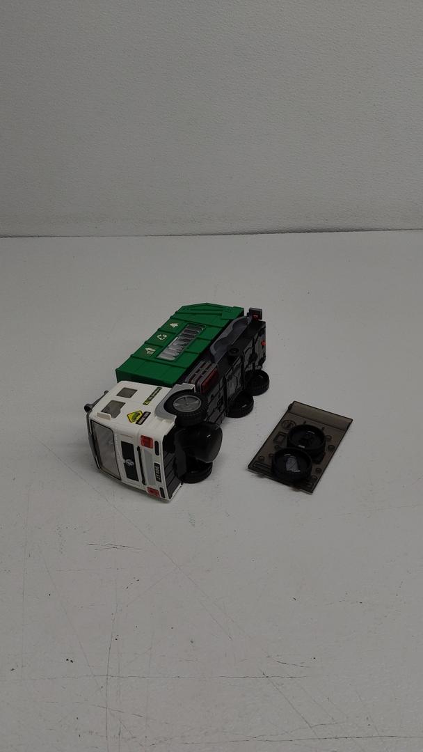 AZToys Friction Powered Garbage Truck Toy - Lift-up Body with Openable Back Door, Flashing Lights and Sounds, Great Gift for Kids