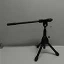 Stage Rocker Foldable Tripod Low-Profile Mic Boom Stand - Height Extending from 9.6'' to 16.9'', w/Adjustable Telescoping Arm Up to 9'', Lightweight/Convenient, Black, Powered by Hamilton(SR610121B)