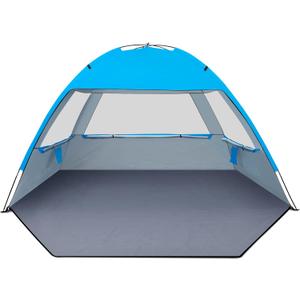 Gorich Beach Tent Sun Shelter for 3/4-5/6-7/8-10 Person with UPF 50 UV Protection, Lightweight & Easy Setup Beach Shade Canopy, Portable Beach Shade Tent Beach Cabana (Blue)