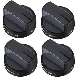 W10339442 Whirlpool Stove Knobs Cooktop Surface Burner Control Knobs Black Compatible with Whirlpool Gas Range/Stove/Oven - Replaces: W10339442, WPW10339442VP, 2311008, AP6019877 (4 Pack)