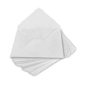Wanderings Handmade White Deckle Edge Envelope - 4.25x6.25" - Package of 25 Cold Press Sheets - for Announcements Wedding Invitations Greeting Cards Crafts - Thick 150 GSM