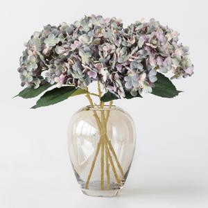 5Pcs Purplish Blue Hydrangea Artificial Flowers, 20.5in Faux Silk Hydrangea Flower, Realistic Fake Hydrangea with Stems for Spring Mother's Day Easter Wedding Party Decor (Purplish Blue,5Pcs)