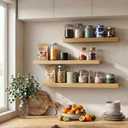 Fun Memories Floating Shelves for Wall, 3 Pack 36 Inch Long Floating Shelves, 36 x 10 Wooden Shelves for Wall, Large Storage Shelves, Hanging Shelves for Bathroom Bedroom Kitchen, Oak