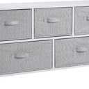 Amazon Basics Extra Wide Fabric 5-Drawer Storage Organizer Unit for Bedroom Closet, White