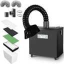 245W Adjustable Fume Extractor with 5 Stage Filters Welding Smoke Purifier DTF Extractors for Nail Salon, Laser Marking, Printing and Laser Engraving (Black)