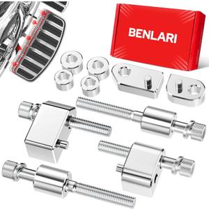 Benlari 1inch &1.5inch Driver Floorboard Extensions, Floorboard Spacer Extenders Kit Fit for Harley Touring Street Glide Road Glide Electra Glide Road King 2009-2024 FL Trikes 2009-2013, Chrome