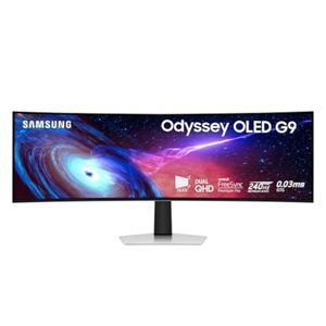 Samsung 49" Odyssey G93SC Series Curved Gaming Monitor, QD-OLED, 240Hz, 0.03ms, DQHD, G-Sync Compatible, FreeSync Premium Pro, Adjustable Stand