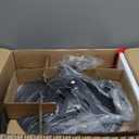 VASAGLE EKHO Collection - 360 Swivel Bar Stool, Height Adjustable Barstool with Storage, Synthetic Leather with Stitching, Mid-Century Modern, Kitchen Bar, Easy Assembly, Ink Black