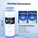 POOLPURE PA120 Pool Filter Replaces Hayward C1200, CX1200RE, Unicel C-8412, Filbur FC-1293, Clearwater II 125, Waterway Pro Clean PCCF-125, 817-0125N, 120 sq.ft Cartridge, 2 Pack