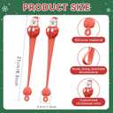 12 Pack Christmas Garland Hangers & Hooks - Reusable Silicone Adhesive Straps for Mantle, Fireplace, Stairways Decoration | Stretchable Wreath Ties & Stocking Holder (Red)