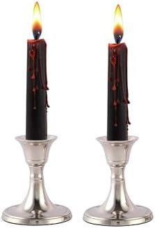 Rely+ Silver Candle Holder Set of 2 - Decorative Taper Candle Stick Candle Holder Candlestick Holders for Taper Candles Home Decor Modern Easter Candle Holders for Dinner, Party