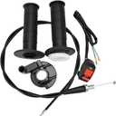 HIAORS 7/8" 22mm Twist Throttle Cable Handle Kit for Predator 196cc 212cc 6.5hp Coleman CT200U CT200U-EX BT200X Baja Warrior MB200 79cc 100cc CT100U CC100X Doodle Bug DB30 Motovox Mini Bike Go Kart (Black)