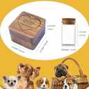 Pet Fur Keepsake Box with 3 Clear Glass Jars, Wooden Memorial Box for Dog, Cat Hair, Whiskers, Teeth,Tags, Memorial Gifts for Loss of Dog, Cat, Bunny, Horse, Pocket Pet