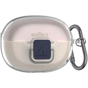 Geiomoo TPU Case for SHOKZ Open Dots ONE, Soft Flexible Scratch Resistant Protective Cover with Carabiner (Clear)