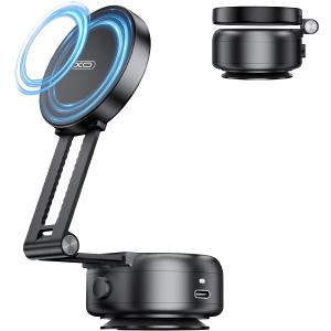 Vacuum Suction Magnetic Car Phone Holder, Electric Magnetic Car Phone Holder Mount Foldable Adjustable Car Mount for iPhone12-16,Mirror/Glass/Screen/Smooth None Porous Surface (Not Charge Phone)