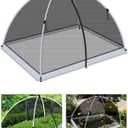 5 * 7ft Pond Cover Dome,Garden Pond Net Pond Mesh Tent with Ropes, Stakes and Fiberglass Poles, Pond and Garden Cover Protective Tent Dome Netting for Pond Pool and Garden