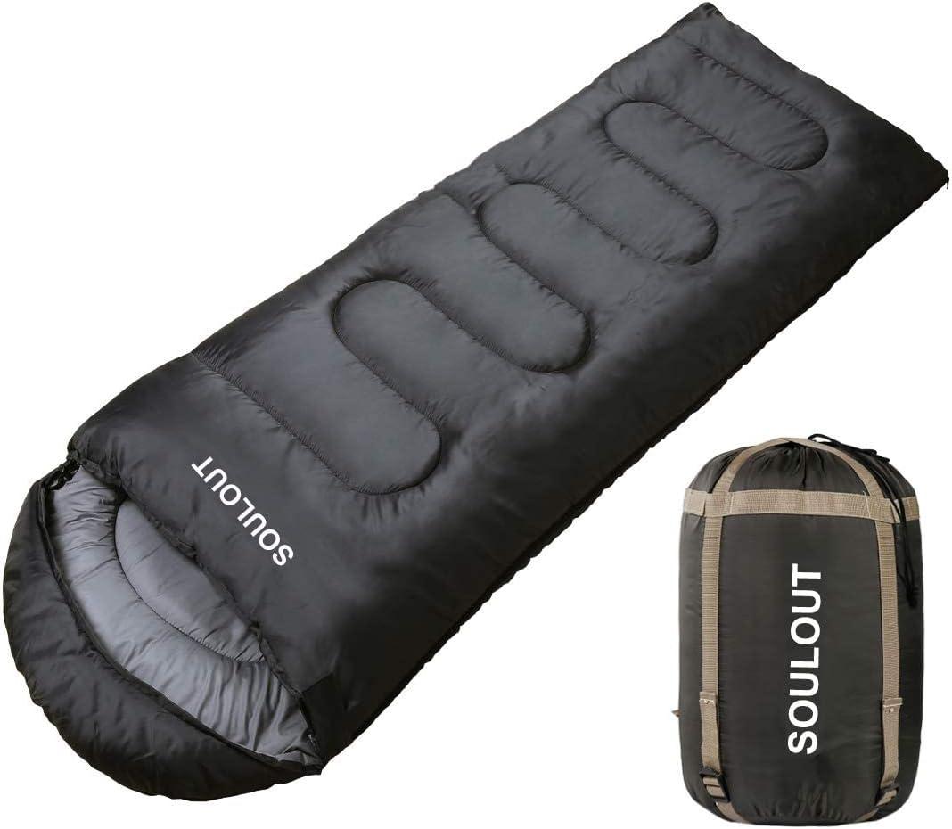 Sleeping Bag,3-4 Seasons Warm Cold Weather Lightweight, Portable, Waterproof Sleeping Bag with Compression Sack for Adults & Kids - Indoor & Outdoor: Camping, Backpacking, Hiking (Dark Grey)