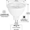 MR16 LED Bulbs 7W, 12V Low Voltage GU5.3 LED Spotlight Bulb, Non-dimmable, 650Lm, 38 Flood Beam Angle, for Landscape, Recessed, Track Lighting, Pack of 6 (2700K)
