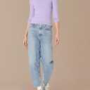 Amazon Essentials Sweater for Women, Long Sleeve Slim-Fit Rib Scoop Neck (Available in Plus Size), Pack of 2 (Large, Lilac/White)