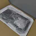 RIZZARI Large Cat Litter Box: Dark Gray Semi-Enclosed Stainless Steel Litter Box with Raised Edges - Anti-Leakage Odorless - Litter Pan for Small to Large Sized Cats in Bedroom Living Room