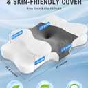DISSA Cervical Neck Pillow for Side Sleepers Ergonomic Contour Memory Foam Pillow with Adjustable Orthopedic Neck Support for Pain Relief - Gift for Christmas & Birthdays
