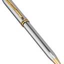 Cross Townsend Medalist Refillable Ballpoint Pen, Medium, 23 Carat Gold Plated Appointments, Includes Luxury Gift Box - Polished Chrome