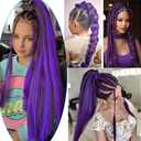 Braiding Hair Pre Stretched Yaki Straight 2 Packs 90g/Pack Extra Long Lavender Hair Extensions Synthetic Crochet Braids 26 Inches Light Purple