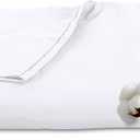 Royale Linens 300 Thread Count 100% Long Staple Combed Cotton Flat Sheet - Super Soft - Top Sheets - Queen Flat Sheet Sold Separately - Breathable, Cool & Crisp Percale Sheets Only (Queen, White)