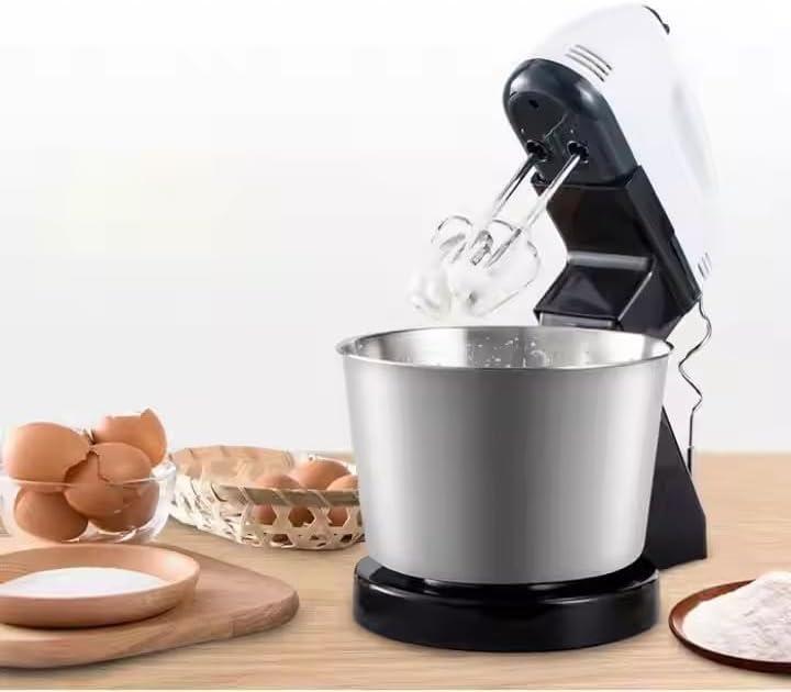Tabletop stainless steel bucket whisk electric household dynamic egg mixer whipping cream baking cake and dough machine (Desktop egg beater)