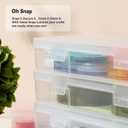 novelinks Plastic Clear Storage Containers for Organizing, Craft Storage Organizers and Stackable Storage Bins with Lids for Pencil Box, Bead, Cookie Cutter, Board Game (6 Pack Large)