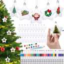36 Pcs 3.15'' Christmas Blank White Star Ornaments for Crafts Paintable Flat Plastic Ornaments to Decorate with Painting Set for Make Your Own Xmas DIY Decor