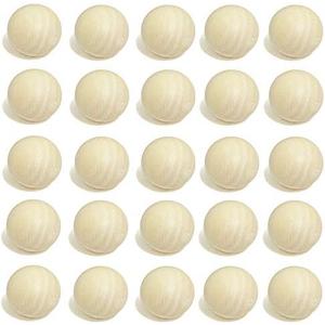 3/4 inch Natural Round Wooden Ball, Hardwood Balls, for Crafts and DIY Projects, Bag of 50.