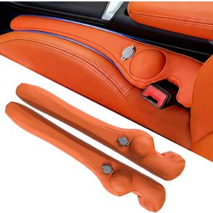 HOLDCY Inflatable Car Seat Gap Filler 2 Pack – Universal Adjustable Air-Cushion Blocker Prevents Phone Dropping - No Seatbelt Obstruction - Car Interior Accessories for SUV, Truck & Sedan (Orange)
