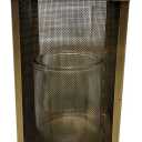 HD Designs Metal with Glass Large Candle Holder, 10 in