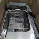 CROSSON 6L Electric Countertop Deep Fryer Extra Large with Drain, Timer, Basket and Lid for Restaurant Use 120V,1800W Commercial Deep Fryers, Single Tank